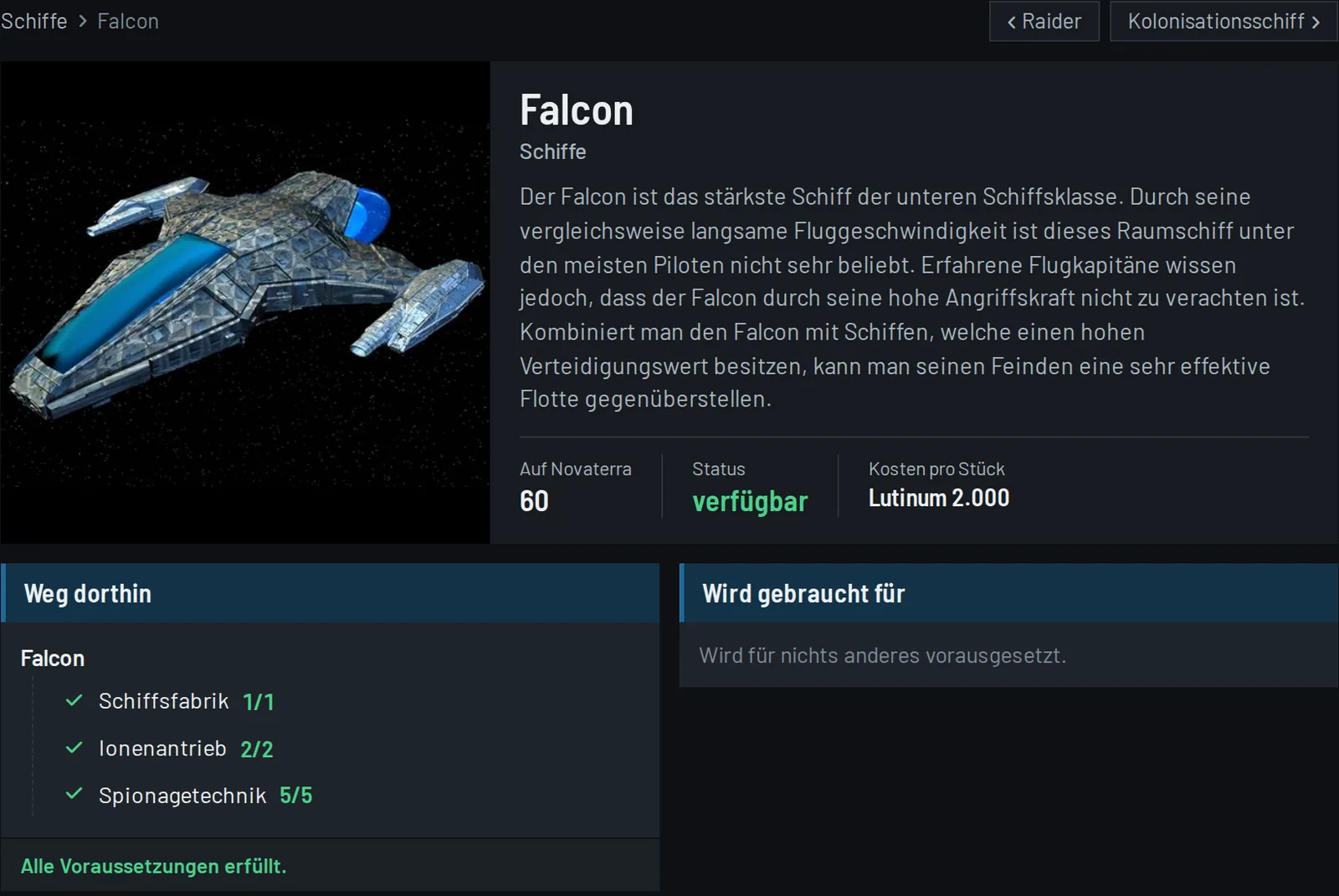 Screenshot Techtree mit Weg dorthin